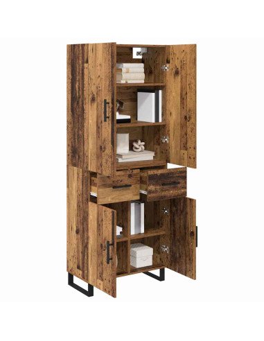 Credenza con cassetto 2 pcs Legno vecchio 69,5 x 34 x 180 cm