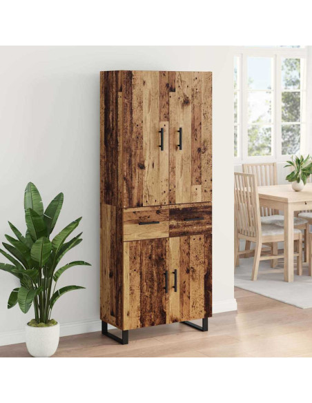 Credenza con cassetto 2 pcs Legno vecchio 69,5 x 34 x 180 cm