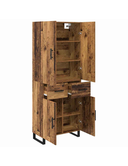 Credenza con cassetto 2 pcs Legno vecchio 69,5 x 34 x 180 cm