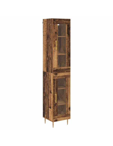 Credenza 2 pcs Legno vecchio Vetro