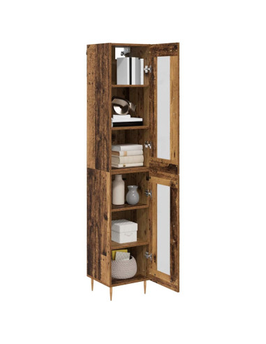 Credenza 2 pcs Legno vecchio Vetro