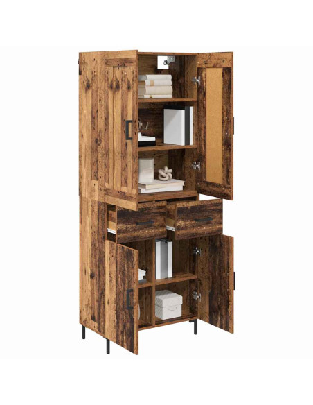 Credenza con cassetto 2 pcs Legno vecchio Legno multistrato