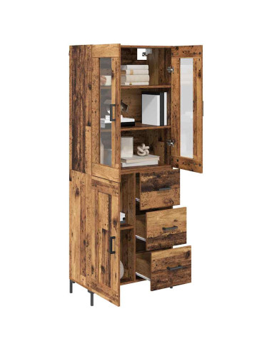 Credenza con cassetto 2 pcs Legno vecchio Legno multistrato