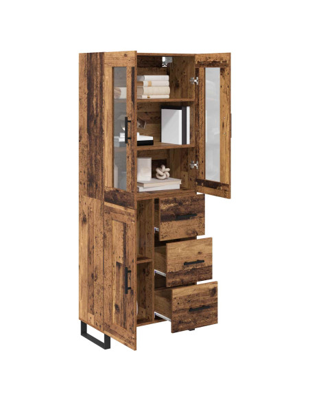 Credenza con cassetto 2 pcs Legno vecchio Legno multistrato