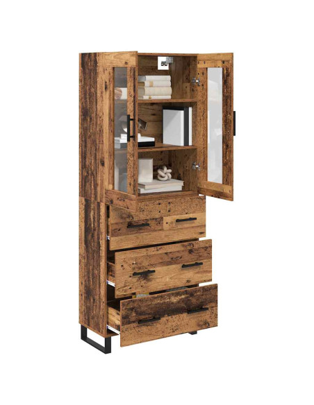 Credenza con cassetto 2 pcs Legno vecchio Legno multistrato