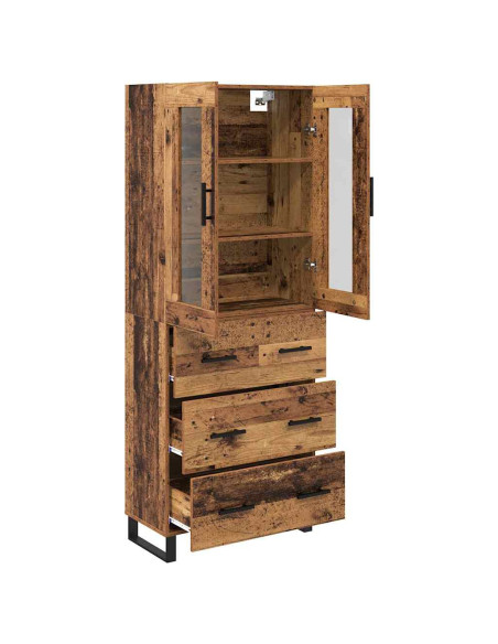 Credenza con cassetto 2 pcs Legno vecchio Legno multistrato