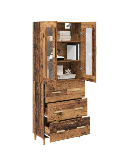 Credenza con cassetto Legno vecchio 69,5 x 34 x 180 cm