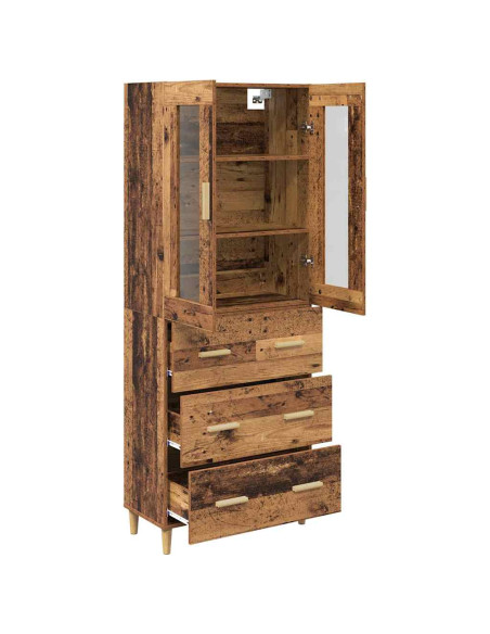 Credenza con cassetto Legno vecchio 69,5 x 34 x 180 cm