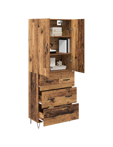 Credenza con cassetto 2 pcs Legno vecchio Legno multistrato