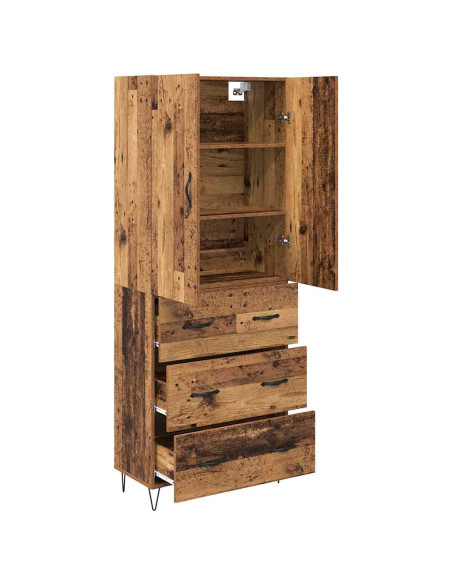 Credenza con cassetto 2 pcs Legno vecchio Legno multistrato