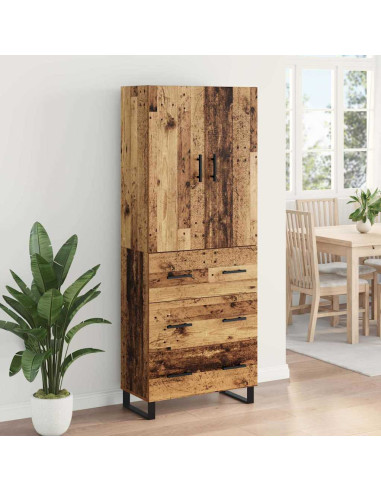 Credenza con cassetto 2 pcs Legno vecchio 69,5 x 34 x 180 cm