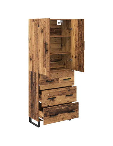 Credenza con cassetto 2 pcs Legno vecchio 69,5 x 34 x 180 cm