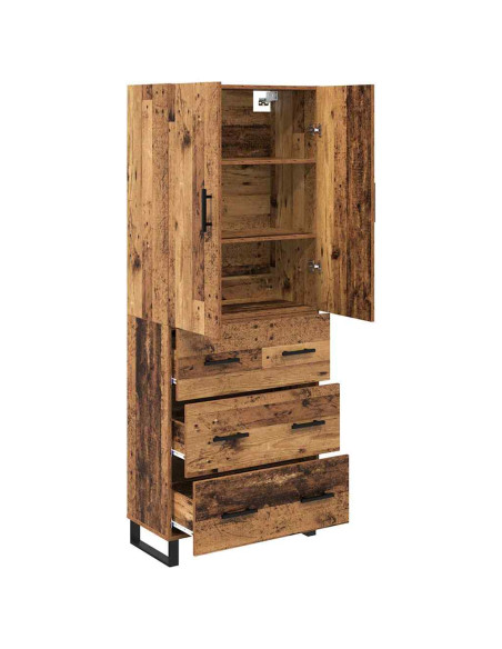 Credenza con cassetto 2 pcs Legno vecchio 69,5 x 34 x 180 cm