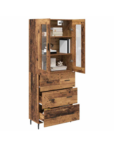 Credenza con cassetto 2 pcs Legno vecchio Legno multistrato