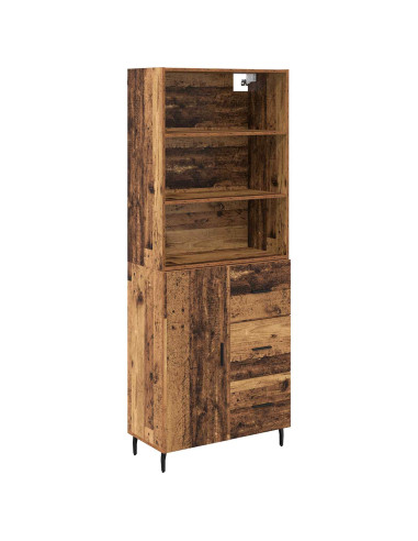 Credenza con cassetto 2 pcs Legno vecchio Legno multistrato