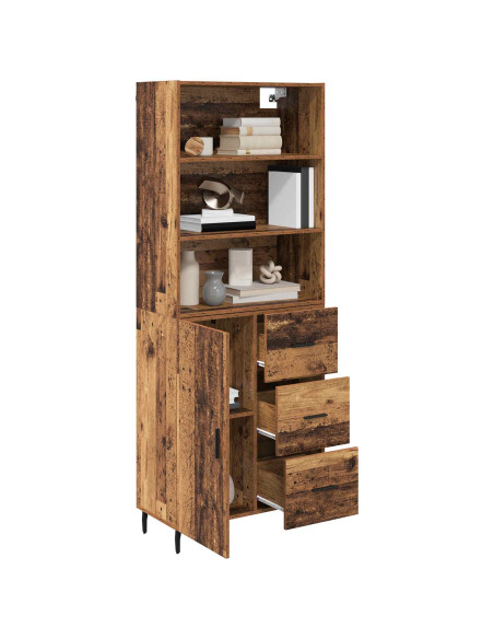 Credenza con cassetto 2 pcs Legno vecchio Legno multistrato