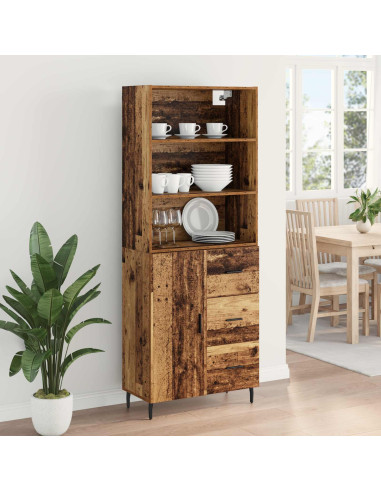 Credenza con cassetto 2 pcs Legno vecchio Legno multistrato