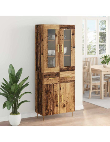 Credenza con cassetto 2 pcs Legno vecchio Legno multistrato