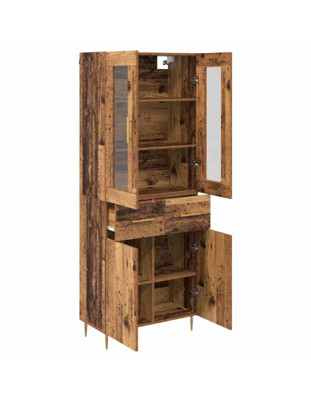 Credenza con cassetto 2 pcs Legno vecchio Legno multistrato