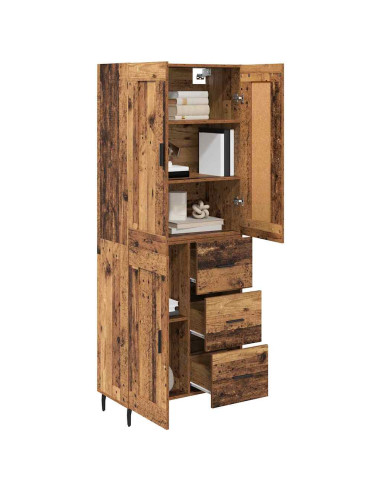 Credenza con cassetto 2 pcs Legno vecchio Legno multistrato