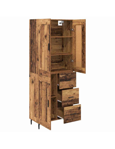 Credenza con cassetto 2 pcs Legno vecchio Legno multistrato