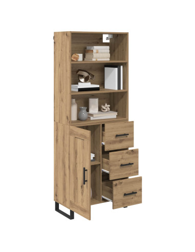 Credenza 2 pcs Rovere artigianale Legno multistrato