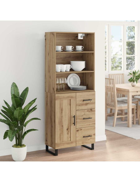 Credenza 2 pcs Rovere artigianale Legno multistrato