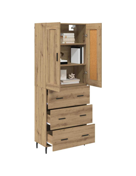 Credenza 2 pcs Rovere artigianale Legno multistrato