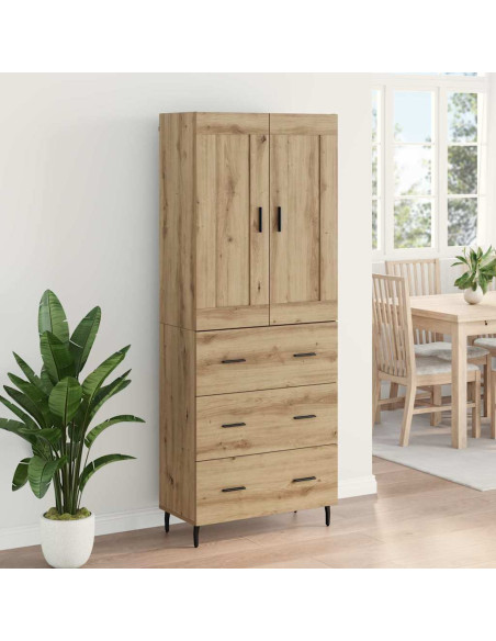 Credenza 2 pcs Rovere artigianale Legno multistrato