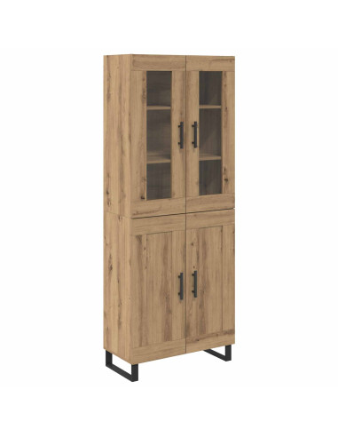 Credenza 2 pcs Rovere artigianale Legno multistrato