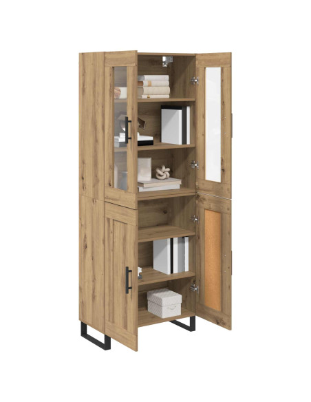 Credenza 2 pcs Rovere artigianale Legno multistrato