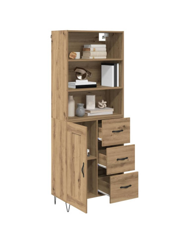 Credenza 2 pcs Rovere artigianale Legno multistrato