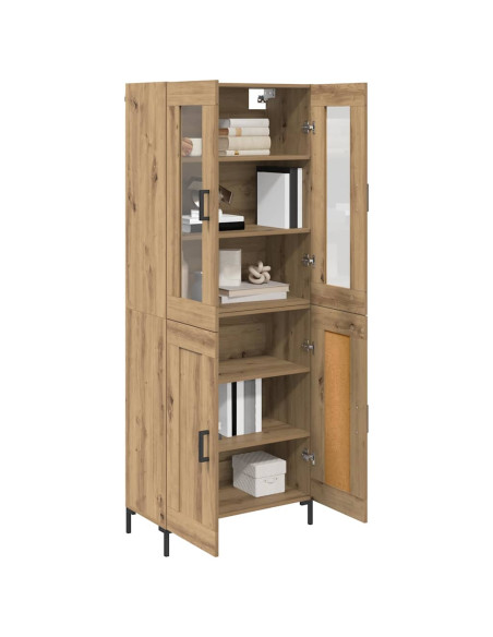 Credenza 2 pcs Rovere artigianale Legno multistrato