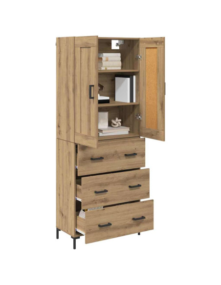 Credenza 2 pcs Rovere artigianale Legno multistrato