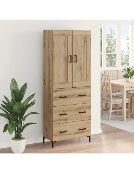 Credenza 2 pcs Rovere artigianale Legno multistrato