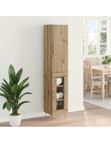 Credenza 2 pcs Rovere artigianale Legno multistrato