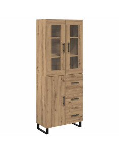 Credenza 2 pcs Rovere artigianale Legno multistrato 2