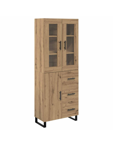 Credenza 2 pcs Rovere artigianale Legno multistrato