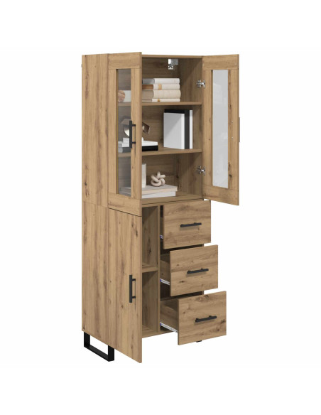 Credenza 2 pcs Rovere artigianale Legno multistrato