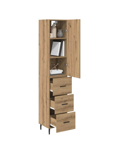 Credenza con cassetto Rovere artigianale 34,5 x 34 x 180 cm