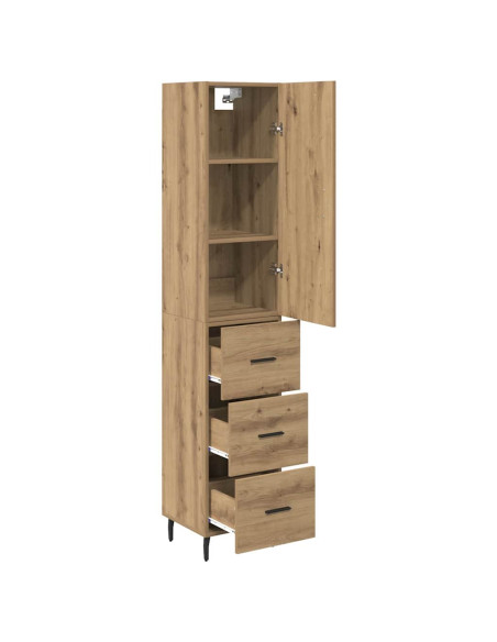 Credenza con cassetto Rovere artigianale 34,5 x 34 x 180 cm