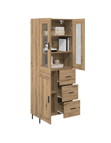 Credenza 2 pcs Rovere artigianale Legno multistrato