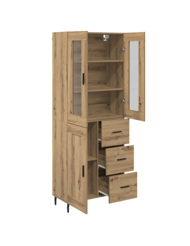 Credenza 2 pcs Rovere artigianale Legno multistrato