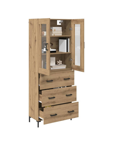 Credenza 2 pcs Rovere artigianale Legno multistrato