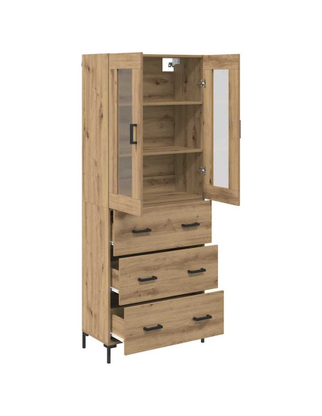 Credenza 2 pcs Rovere artigianale Legno multistrato