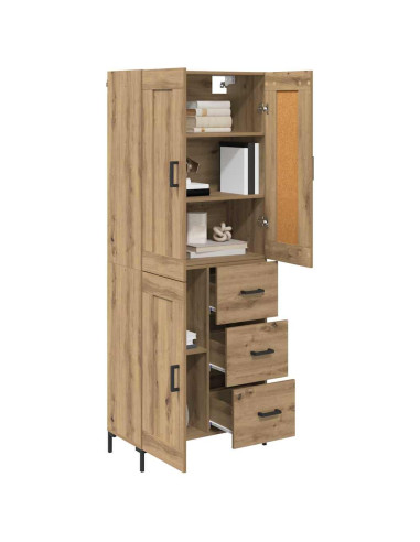 Credenza 2 pcs Rovere artigianale Legno multistrato