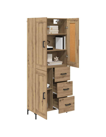 Credenza 2 pcs Rovere artigianale Legno multistrato