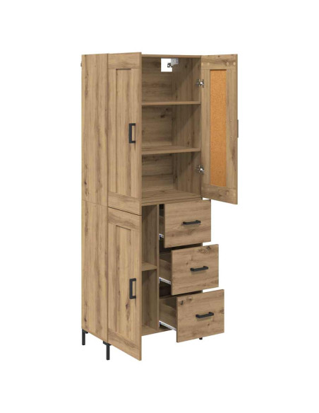 Credenza 2 pcs Rovere artigianale Legno multistrato