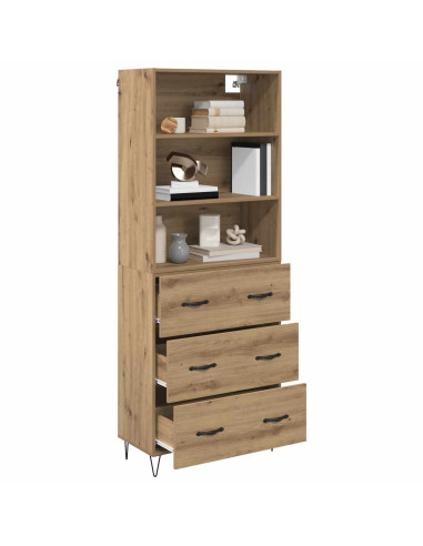 Credenza 2 pcs Rovere artigianale Legno multistrato