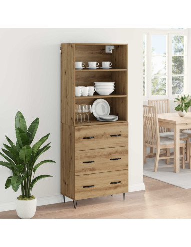 Credenza 2 pcs Rovere artigianale Legno multistrato